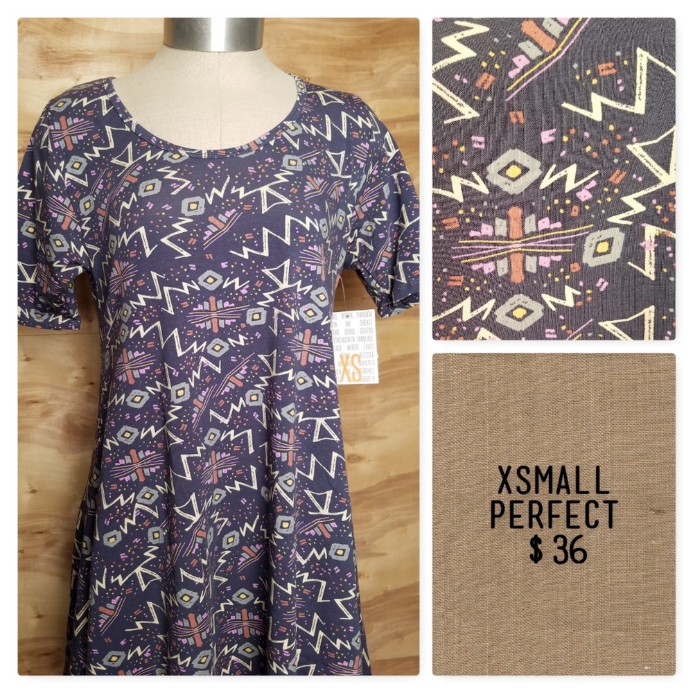 Extra Small gray/blue cute  NEW Perfect T LuLaRoe